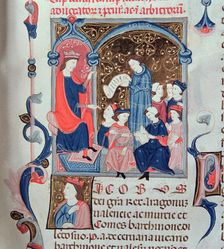 King James I the Conqueror (1213 - 1276) chairing a session of the Parliament. Miniature in the …