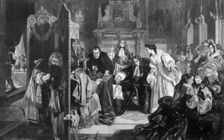 King James II (1633-1701) receiving news of the landing of the Prince of Orange, 1890.Artist: Edward Matthew Ward