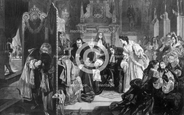 King James II (1633-1701) receiving news of the landing of the Prince of Orange, 1890.Artist: Edward Matthew Ward