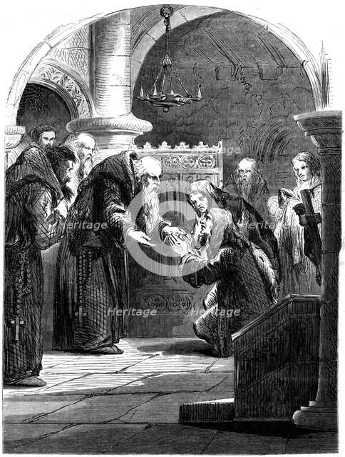 King James II at the Abbey of La Trappe, France. Artist: Unknown