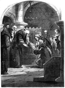 King James II of England (1633-1701) at La Trappe Abbey, Orne, France, 17th century (19th century)