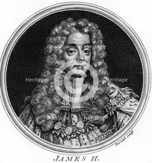 King James II of England.Artist: Ravenet