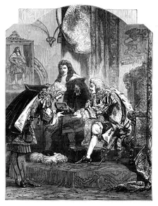 King James II receiving the French bribe, c1902