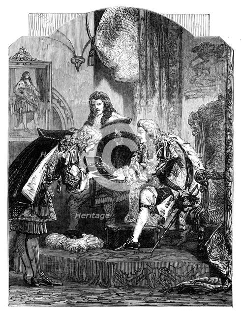 King James II receiving the French bribe, c1902. Artist: Unknown