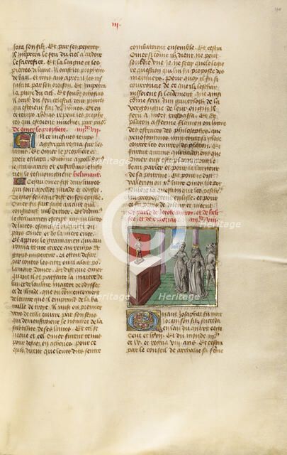 King Jeroboam before an Altar; Miroir Historial, about 1475. Creator: Unknown.