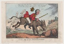 King Joe on his Spanish Donkey, August 27, 1808., August 27, 1808. Creator: Thomas Rowlandson