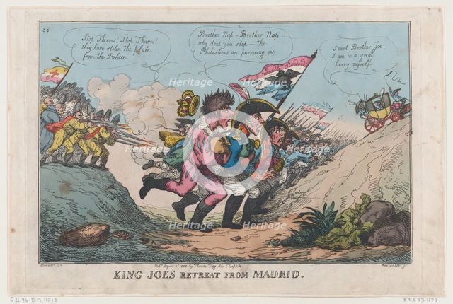 King Joe's Retreat From Madrid, August 21, 1808., August 21, 1808. Creator: Thomas Rowlandson.