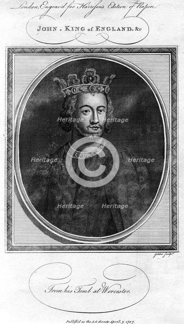 King John of England, (1787).Artist: Goldar