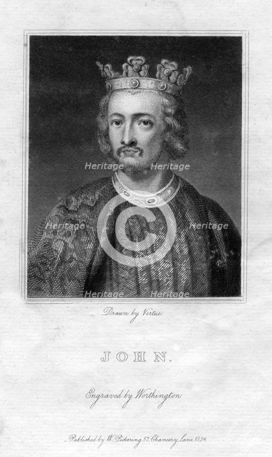 King John of England, (1824).Artist: Worthington