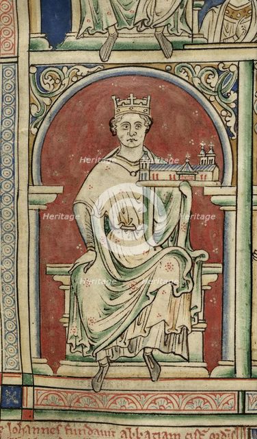 King John of England (From the Historia Anglorum, Chronica majora). Artist: Paris, Matthew (c. 1200-1259)