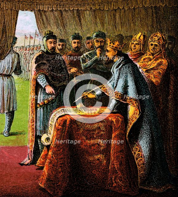 'King John And The Magna Carta', 1215, (c1850). Artist: Unknown
