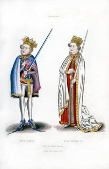 King John and King Henry I, c1440, (1843).Artist: Henry Shaw