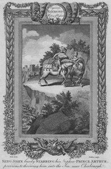 King John basely Stabbing his Nephew Prince Arthur, previous to throwing him into the Sea c1787