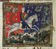 King John hunting, 14th century. Creator: Unknown