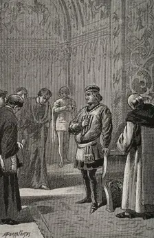 King John I of Aragon (1350-1396) at the Courts of Monzón in 1383, 1890. Creator: Joan Serra y Pausas