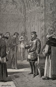 King John I of Aragon (1350-1396) at the Courts of Monzón in 1383, 1890. Creator: Joan Serra y Pausas