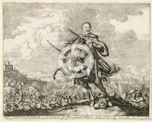 King John III Sobieski at the Battle of Khotyn on 11 November 1673, 1673. Artist: Anonymous  