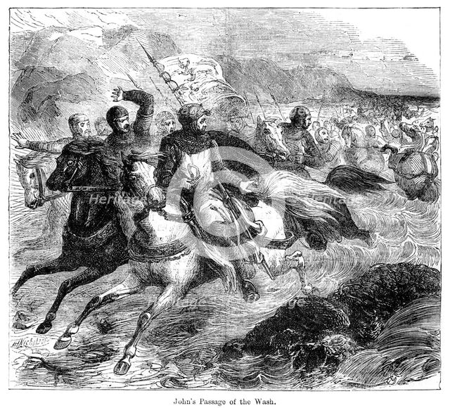 King John's passage of the Wash.Artist: Nicholson