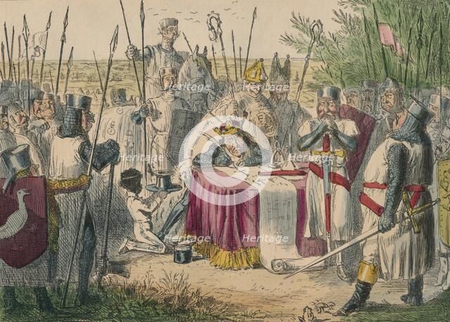 King John Signing Magna Charta, 1850. Artist: John Leech