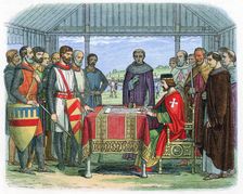 King John signing the Magna Carta at Runnymede, Surrey, 15 June 1215 (1864)