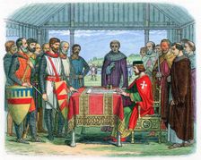 King John signing the Magna Carta at Runnymede, Surrey, 15 June 1215 (1864)