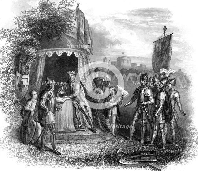 King John signing the Magna Carta, Runnymede, Surrey, 1215. Artist: Unknown