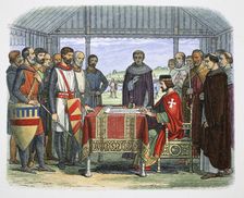 King John signs the Great Charter, Runnymede, Surrey, 1215 (1864). Artist: James William Edmund Doyle