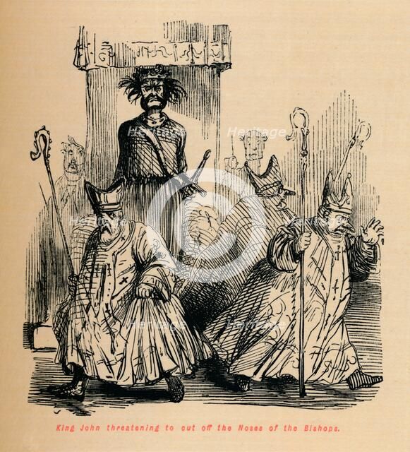 'King John threatening to cut off the Noses of the Bishops', c1860, (c1860). Artist: John Leech.