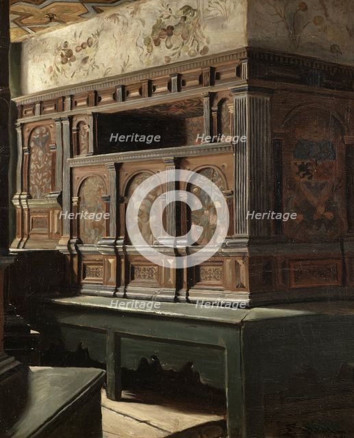 King Karl IX's Bedchamber at Gripsholm, 1884. Creator: Emma Josepha Sparre.