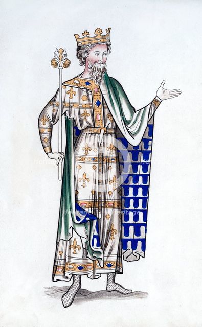 King, late 12th century, (1843).Artist: Henry Shaw