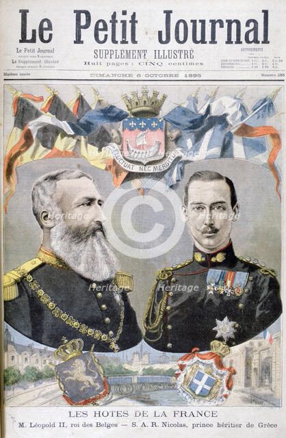 King Leopold II of Belgium and Prince Nicholas of Greece and Denmark, 1895.  Artist: Oswaldo Tofani