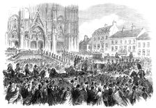 King Leopold II. entering the Church of St. Gudule, at Brussels..., 1865. Creator: Unknown
