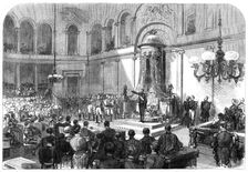 King Leopold II. taking the oath before the Belgian Senate and Chamber of Deputies..., 1865. Creator: Unknown