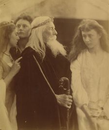 King Lear Alotting His Kingdom to His Three Daughters, 1872. Creator: Julia Margaret Cameron