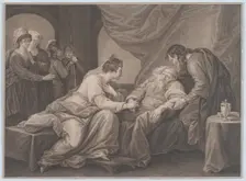 King Lear and Cordelia (Shakespeare, King Lear, Act 4, Scene 7), ca. 1783. Creator: Francesco Bartolozzi