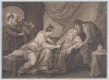 King Lear and Cordelia (Shakespeare, King Lear, Act 4, Scene 7), ca. 1783. Creator: Francesco Bartolozzi