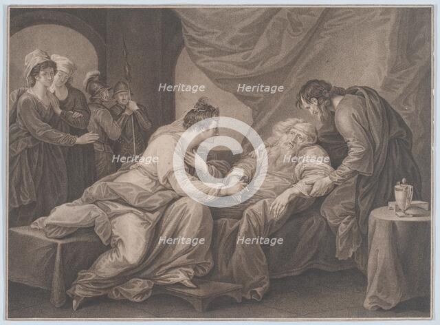 King Lear and Cordelia (Shakespeare, King Lear, Act 4, Scene 7), ca. 1783. Creator: Francesco Bartolozzi.
