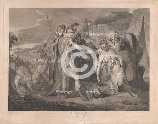 King Lear Weeping Over the Body of Cordelia (Shakespeare, King Lear, Act 5, Scen..., August 1, 1792. Creator: Francis Legat.