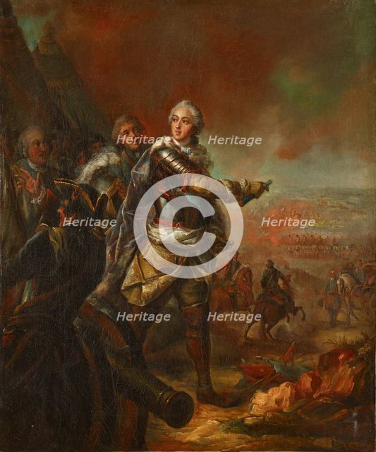 King Louis XV of France (1710-1774) at the battlefield, c1745. Creator: Anonymous.
