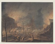 King Louis Napoleon visits the ruins...after the explosion of the powder ship..., (1807-1809). Creator: Jan Willem Pieneman