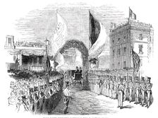 King Louis Philippe entering the railway station, 1844. Creator: Unknown