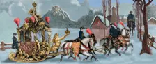 King Ludwig II of Bavaria travelling in a sleigh, 1886. Creator: Unknown