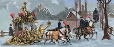 King Ludwig II of Bavaria travelling in a sleigh, 1886. Creator: Unknown
