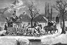 King Ludwig of Bavaria driving in his Sledge 1886. Creator: Unknown