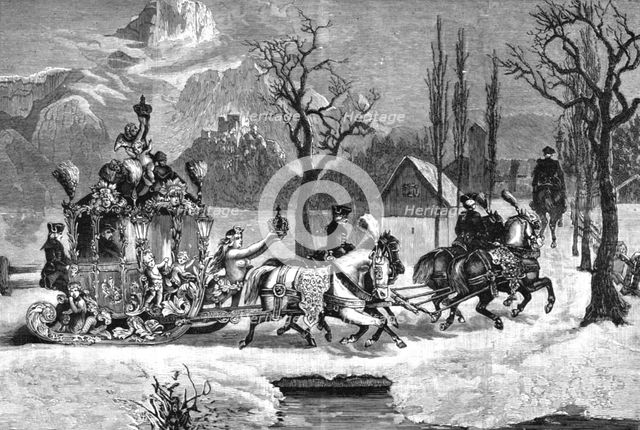 'King Ludwig of Bavaria driving in his Sledge', 1886.  Creator: Unknown.