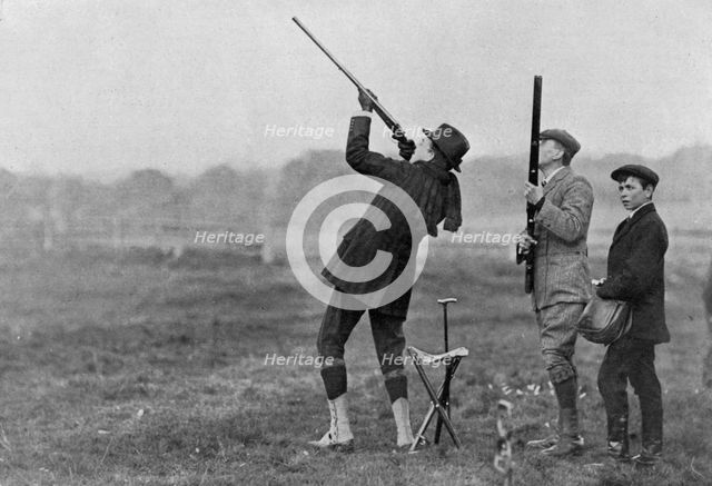 King Manuel II of Portugal shooting at Windsor, Berkshire, 1909. Artist: Unknown