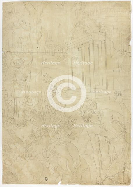 King Making Sacrifice at Temple of Diana, n.d. Creator: Unknown.