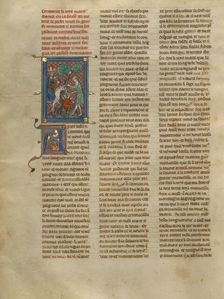 King Mark of Cornwall Meeting Tristan and the Shepherds, about 1320-1340. Creator: Unknown