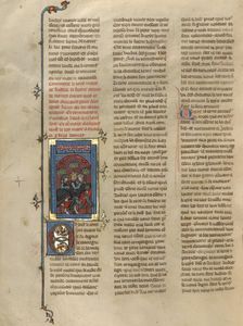 King Mark and Andret on Horseback with Keu, about 1320-1340. Creator: Unknown