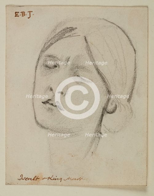 King Mark and La Belle Iseult - Study for the Head of Iseult, 1862. Creator: Sir Edward Coley Burne-Jones.